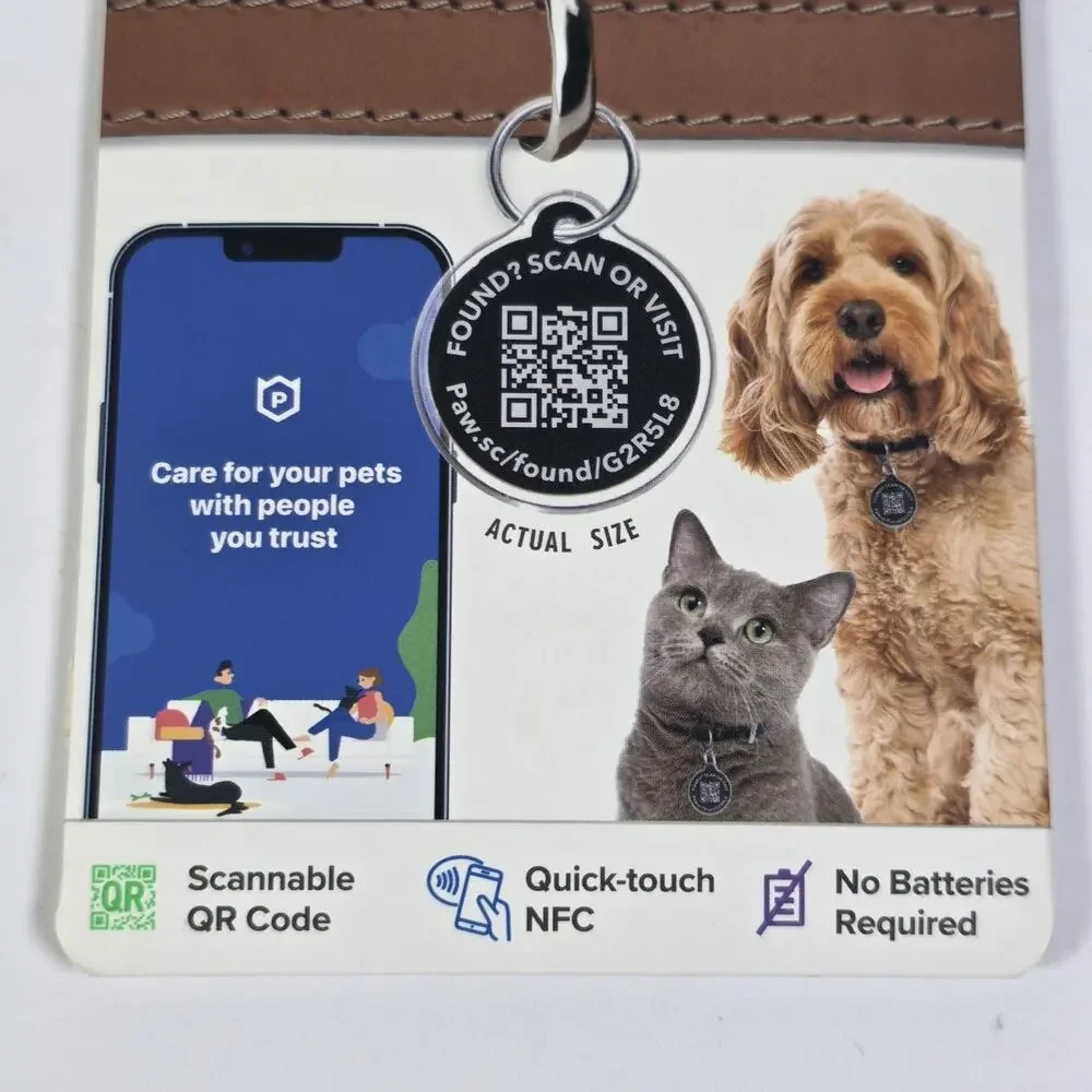 Lot of 2 Pawscout Smart Pet Tags QR NFC Bluetooth Dog Cat ID Tags New